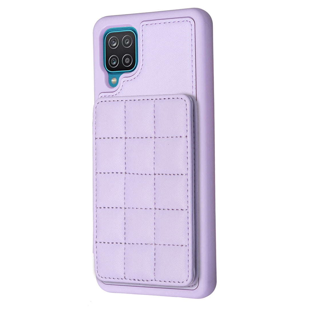 Style-BF24 Leather Coated TPU Case for Samsung Galaxy A12 Kickstand Card Holder Phone Cover Style-BF24 Leather Coated TPU Case for Samsung Galaxy A12 Kickstand Card Holder Phone Cover